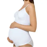 Camiseta maternal negra de microfibra con breteles finos y escote en V.