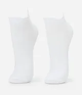 Kit de dos pares de medias invisibles deportivas blancas, confeccionadas en poliamida.