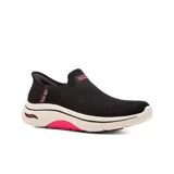 Championes Skechers Slip-ins Go Walk Arch Fit 2.0, color negro, con capellada de tejido Stretch Fit y plantilla Arch Fit removible.