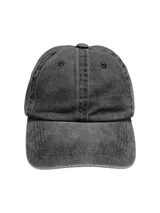 Gorra de gabardina color gris oscuro con cierre ajustable de hebilla.