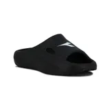 Chancletas Diadora modelo Agia, color negro con logo blanco.