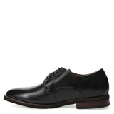 Zapato de vestir acordonado Democrata ROY de cuero negro con suela marrón.