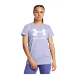 Remera deportiva Under Armour color fucsia con logo blanco estampado en el frente.