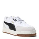 Championes urbanos Puma Shuffle Downtown, color blanco con detalles en negro y suela marrón.