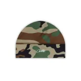 Gorro tipo beanie Corteiz Liteworky con estampado de camuflaje en tonos verde, marrón, beige y negro.