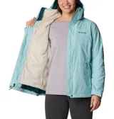 Campera de mujer con aislamiento térmico Omni-Heat, impermeable y transpirable, con capucha ajustable y extraíble.