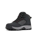 Botas de trekking impermeables Columbia Transverse Hike, color negro con detalles en gris y rojo.