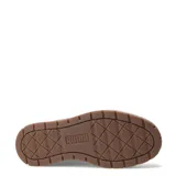 Championes Puma Karmen II Idol SD, color beige arena con detalles celestes y suela marrón. Zapatillas de gamuza con plataforma y logo de Puma en el lateral.