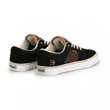 Championes Etnies Barge LS negros con detalles en marrón y suela blanca.