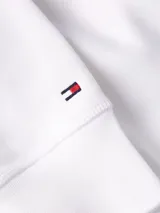 Buzo blanco con capucha, de corte clásico y logo de Tommy Hilfiger bordado en el pecho.