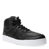 Championes de cuero negros con diseño urbano, altura media y cordones.