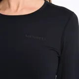 Remera deportiva Merrell de manga larga, color negro, con logo estampado en el pecho.
