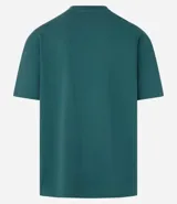 Remera relaxed de algodón con efecto grueso, color azul marino, cuello redondo y manga corta.