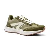 Championes deportivos American Sport Abrus color beige con detalles en marrón y suela marrón. Confeccionados con memory foam.