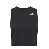 Musculosa deportiva negra de corte holgado con logo Adidas estampado en el pecho.