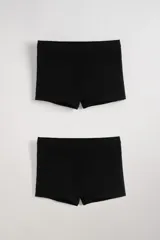 Pack de dos bóxers cortos negros de algodón con cintura elástica.