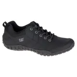 Zapatillas Caterpillar modelo Instruct de cuero negro, con cordones y suela de goma.