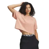Remera corta color salmón con efecto lavado, de corte holgado y mangas cortas.