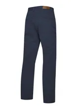 Pantalón de gabardina color verde oliva, de corte recto y tiro medio.
