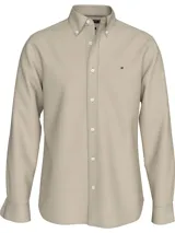 Camisa de hombre Tommy Hilfiger color beige, de corte regular, manga larga y cuello abotonado.