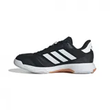 Championes Adidas Ligra 8 para mujer, color negro con detalles en blanco y suela blanca con detalles en marrón.