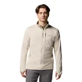 Campera polar Columbia Park View Fleece, color azul jaspeado, con cierre frontal completo, cuello alto, bolsillos laterales con cierre y bolsillo en el pecho con cierre vertical en color verde lima. Cuenta con tecnología Omni-Wick, puños elásticos con orificios para pulgares y protector de barbilla.