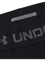 Short deportivo Under Armour Woven 8in, color azul con logo en la pierna izquierda y cintura elástica con cordón ajustable. Confeccionado con tejido ligero y transpirable de secado rápido.