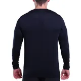 Buzo deportivo negro de manga larga con cuello redondo y logo de la marca Avia estampado en el pecho.