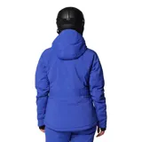 Campera de esquí Columbia Titanium Cirque Bowl Jacket color azul con cinturón negro ajustable, capucha ajustable compatible con casco, ventilación en las axilas, faldón antipolvo, múltiples bolsillos y puños cómodos con orificios para los pulgares.