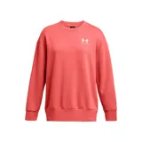 Buzo Under Armour Essential Fleece color beige, de corte holgado y cuello redondo. Logo de la marca bordado en el pecho.