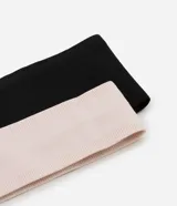 Kit de dos diademas para el pelo, una negra con lazo y otra rosa lisa.