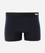 Calzoncillo tipo bóxer negro de microfibra liviana con cintura elástica estampada con el logo de la marca Mash.