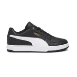 Championes Puma unisex modelo Caven 2.0, color negro con detalles en blanco y dorado.