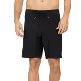 Short de baño negro liso con cordón ajustable en la cintura.