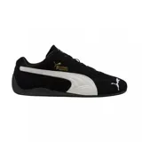 Championes Puma Speedcat OG de gamuza negra con detalles en blanco y dorado.