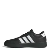 Championes Adidas Breaknet 3.0 de cuero sintético negro con las tres tiras blancas a los costados.