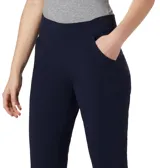 Pantalón de mujer Columbia Anytime Casual Pull-On, color azul marino, de tiro medio, pierna recta y confeccionado en tejido elástico con tecnología Omni-Shield™ que repele la humedad y las manchas, y Omni-Shade™ UPF 50 que protege del sol.