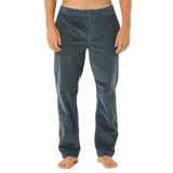 Pantalón largo de pana color gris con cintura elástica y corte recto.