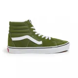 Zapatillas Vans Sk8-Hi color verde oliva con detalles en blanco, de caña alta y suela de goma.