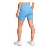 Short deportivo negro de tiro alto, con calza interna y logo de Under Armour en la pierna izquierda.