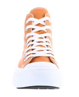 Championes Converse Chuck Taylor Star Move HI color naranja, de caña alta y plataforma blanca.