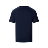 Remera de manga corta azul marino con logo de la marca en el pecho.