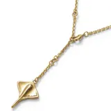 Colgante de cadena larga con dije de mantarraya, fabricado en aleación de metales bañada en oro 18k.