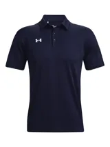 Remera polo Under Armour Team Tech para hombre, color azul marino con logo blanco en el pecho.