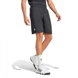 Short deportivo Adidas Club Tennis Climacool negro con cintura elástica y tres rayas blancas estampadas en el lateral.