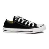Championes Converse Chuck Taylor All Star Ox de lona negra con suela de goma blanca.