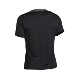 Remera deportiva Nike Strike negra de poliéster con tecnología Dri-FIT, cuello redondo y logo blanco en el pecho.