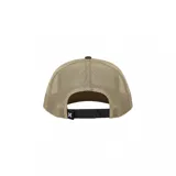 Gorro tipo trucker de la marca Hurley, color gris oscuro en el frente y negro en la parte trasera de malla. Presenta un parche frontal con el logo de Hurley y un diseño de olas en tonos turquesa, blanco y negro. Tiene visera plana y cordón trenzado sobre la visera.