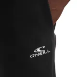 Pantalón de jogging negro con cordón ajustable en la cintura, puños elásticos y logo de la marca O'Neill estampado en blanco en el muslo izquierdo.