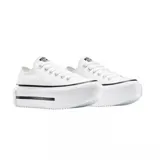 Championes Converse Chuck Taylor All Star Lift, color blanco con plataforma y detalles en negro.
